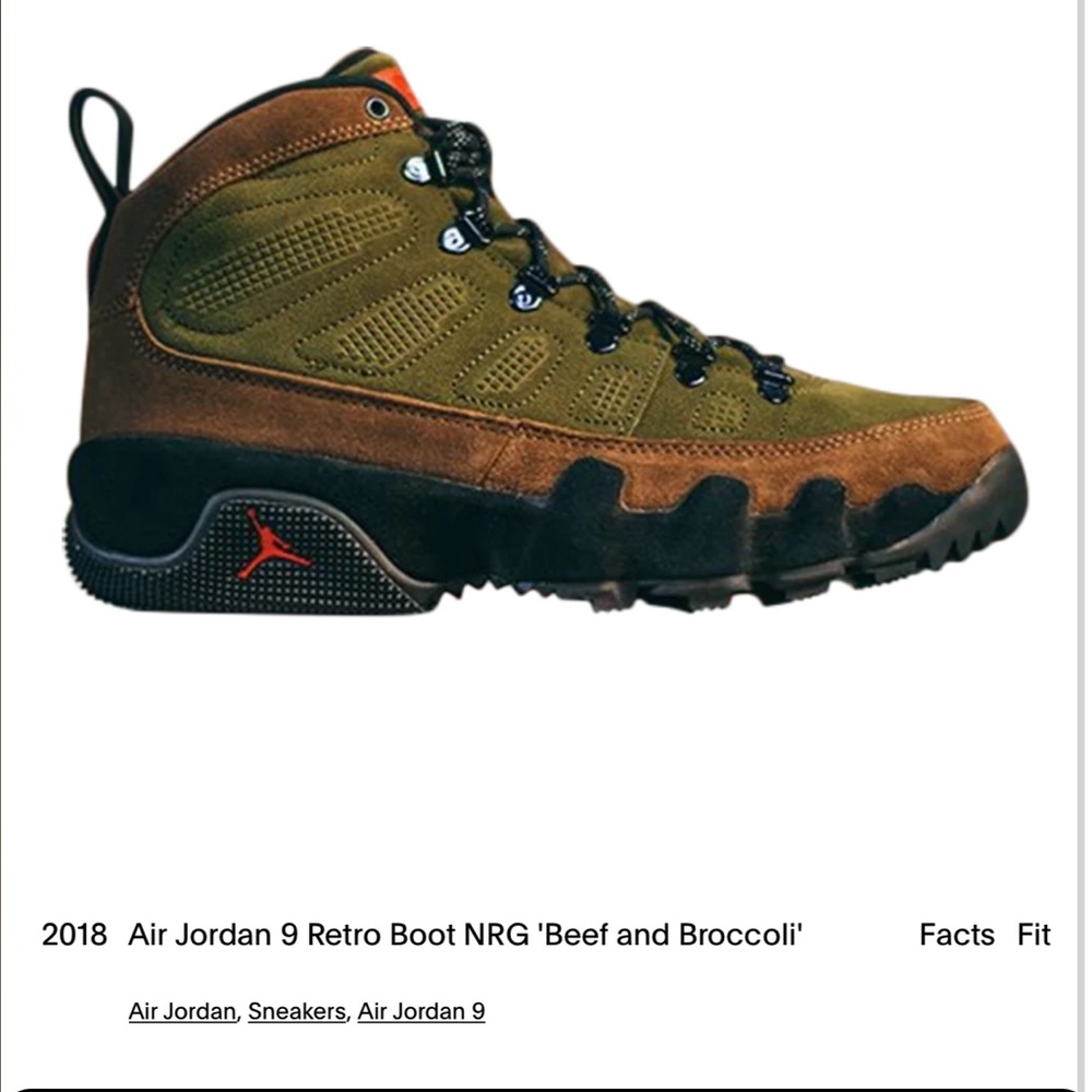 Jordan 9 Retro Boot NRG “Beef and Broccoli”